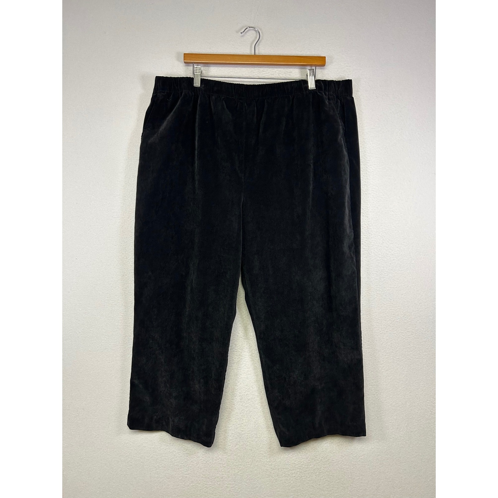 Gorpcore Orvis Womens Xl Black Corduroy Elastic Waist Straight Leg Pants